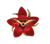 Christmas Poinsettia Tiered Floral Holiday Vintage Figural Pin Brooch