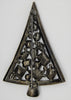 LIA Gunmetal Black Blue & Clear Rhinestones Figural Christmas Tree Brooch - Mint