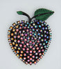 Kramer Apple Purple & Blue Iridescent Rhinestones & Enamel Vintage Figural Brooch