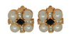 Craft Gem-Craft Pearls Rhinestone Cross Dark Ruby Vintage Earrings