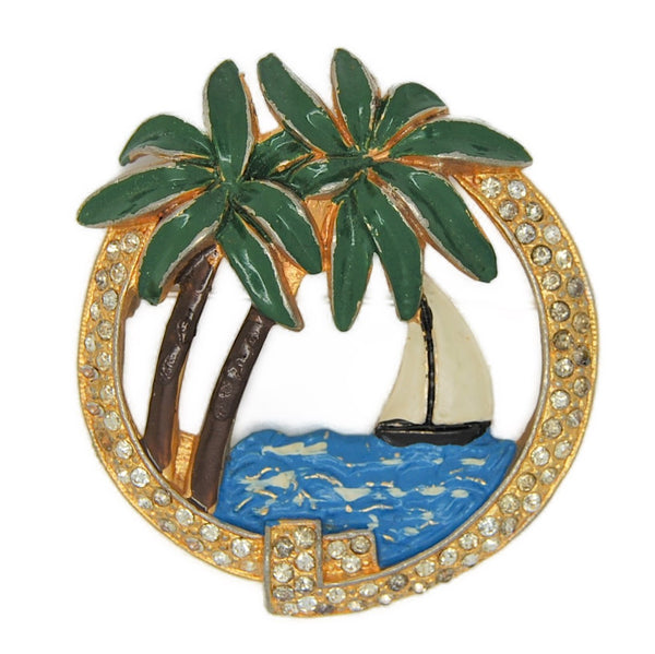 Bauman Massa Sailor's Cove Circle Vintage Figural Pin Brooch