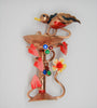 Longcraft Copper & Enamel Birdbath Vintage Costume Figural Pin Brooch - 1930s