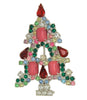 RON Bubblegum & Ruby Christmas Tree Vintage Figural Costume Brooch