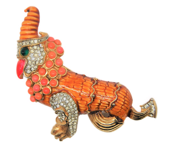 Kramer Geoffrey Beene Fantasy Beast Griffin Vintage Figural Brooch - Rare