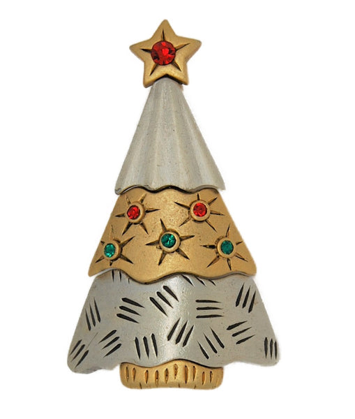 Tis The Season Christmas Holiday Tree Vintage Figural Pin Brooch