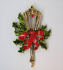 Hollycraft Christmas Holly Ribbon Lantern Figural Pin Brooch - 1950s