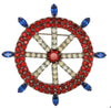 Bauer Ships Wheel Nautical Vintage Figural Patriotic Pin Brooch