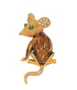 Trifari Brown Enamel Green Eyed Mouse Vintage Figural Costume Brooch