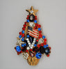 Patriotic American Flag Victory  Christmas Tree Figural Pin Brooch