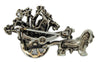 Lampl Dog Powered Flower Cart Vintage Figural Pin Brooch