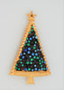 Carnegie Rhinestone Pave Christmas Holiday Tree Vintage Figural Brooch