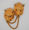 Original by Robert Leopard Cat Double Chatelaine Vintage Figural Pin Brooch