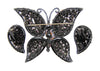Weiss Butterfly Demi Sparkling Fuchsia Vintage Figural Earrings & Brooch