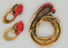 Richelieu Panther Lion Leopard Vintage Brooch with Matching Figural Earrings