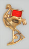 Bauman Massa BM Ostrich Bird Vintage Costume Figural Pin Brooch