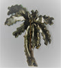 Bauman Massa Monkey Palm Tree Enamel Figural Brooch - 1940s