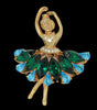 Eisenberg Ice Gold Plate High-End Ballerina Vintage Figural Pin Brooch