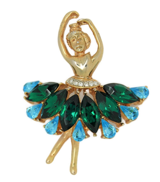 Eisenberg Ice Gold Plate High-End Ballerina Vintage Figural Pin Brooch