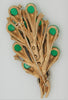 HAR Floral Transparent Jade & Pearls Bouquet Vintage Figural Pin Brooch