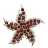 Dodds Pin Wheel Star Burst Ruby Red Rhinestones Vintage Figural Pin Brooch