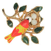 Swoboda Bird Nest Eggs Vintage Figural Costume Brooch