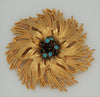 HAR Starburst Floral Gold Tone Vintage Costume Figural Pin Brooch