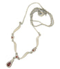 Ruby & Rhodium Vintage Dangle Necklace