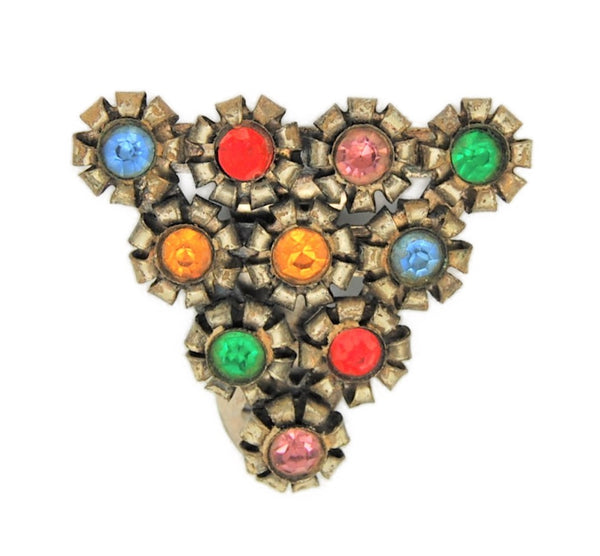 Art Deco 1930s Floral Dress Clip Vintage Costume Figural Pin Brooch