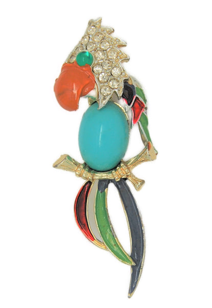 Jomaz Look Alike Blue Belly Parrot Vintage Figural Brooch