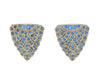 Clipmate Blue Rhinestones Shield Duette Vintage Figural Brooch