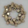 Christmas Mourning Noire Stones Wreath Vintage Brooch