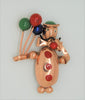 Art Deco Copper Lampl Balloon Man Vintage Costume Figural Pin Brooch