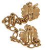 Trifari Lady Bug Leaves Chatelaine Earrings Dress Clips Vintage Brooch Set