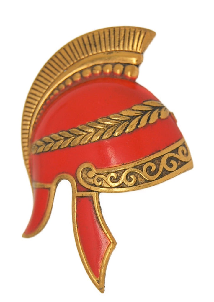 Trojan Roman Warrior Helmet Vintage Figural Pin Brooch