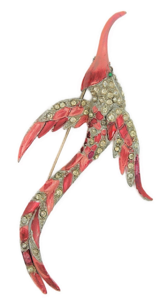 Boucher Fantasy Bird Faithful Copy Vintage Costume Figural Pin Brooch