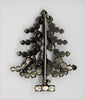 Made Austria Christmas Candle Tree Green Stones Vintage Figural Brooch