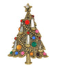 Hollycraft Candle Christmas Tree Vintage Figural Costume Brooch