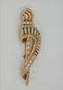 Reja Gold Plate Ribbon Torch Vintage Costume Figural Pin Brooch