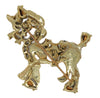 Dodds Gold Tone Sapphire Blue Rhinestone Horse Vintage Figural Brooch