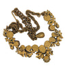 Art Deco Floral Multi Shapes Stones Pearls Vintage 1940s Necklace