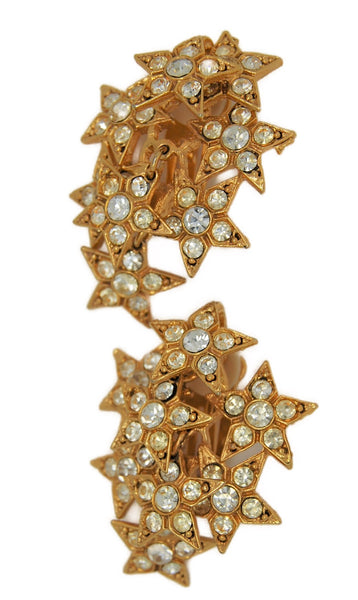 Christmas Holiday Sparkling Stars Vintage Figural Earrings