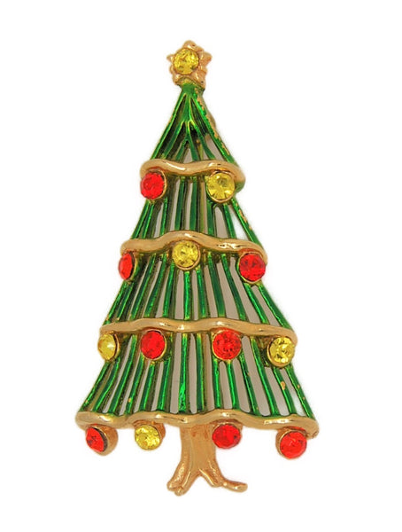 Hedy Classic Garland Rhinestones Tree Vintage Figural Brooch