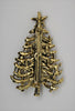 Christmas Candle Gold-Tone Enamel Tree Vintage Figural Pin Brooch
