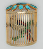 Staret Bird in Dimensional Wire Cage Vintage Costume Figural Pin Brooch