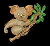 Vendome Koala on Branch Enamel Vintage Figural Pin Brooch