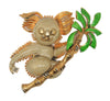 Vendome Koala on Branch Enamel Vintage Figural Pin Brooch