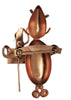 Art Deco Copper Lampl Organ Grinder Tiny Monkey Figural Pin Brooch 1950s