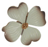Marvella Creamy Enamel Dogwood Blossom Vintage Figural Brooch