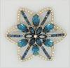 Pennino Sapphire Blue Dimensional Star Vintage Costume Figural Pin Brooch