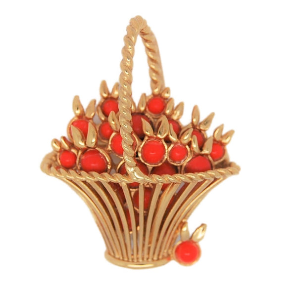 Boucher Basket of Oranges Fruit Vintage Costume Figural Brooch